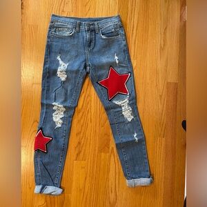 Carmar Denim Straight Leg Patch Jeans